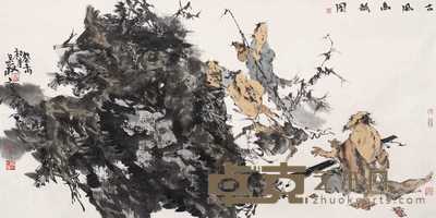 梁占岩 2003作 古风高韵图 镜心 68×136cm